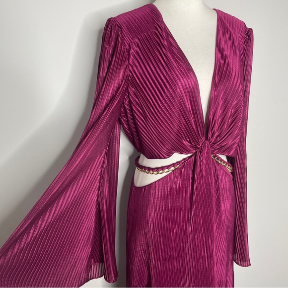 NWT Ramy Brook Kimberly Plisse Cutout High-Low Dress - Picture 10 of 10